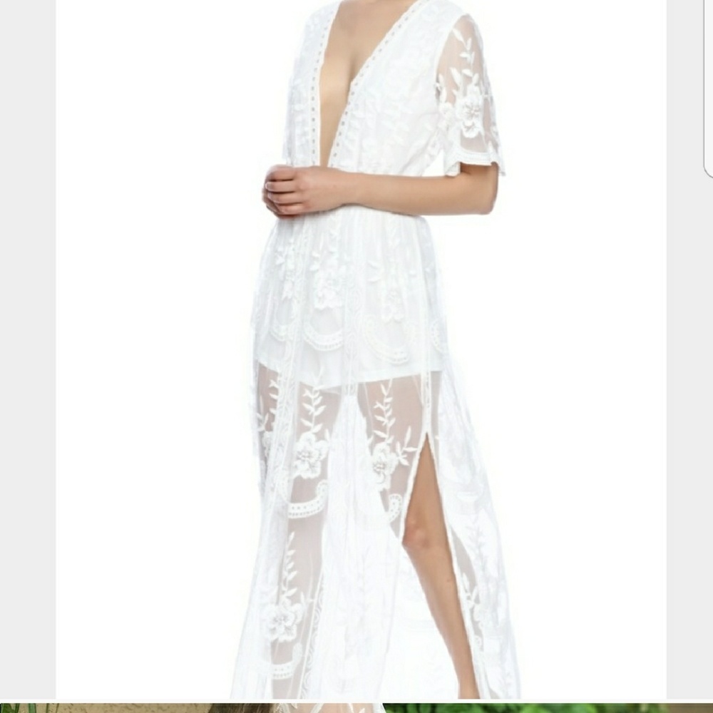Honey Punch Lace White Maxi